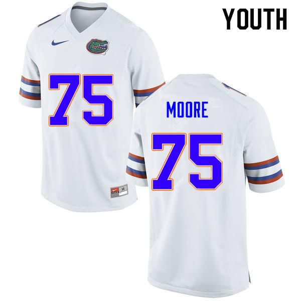 NCAA Florida Gators T.J. Moore Youth #75 Nike White Stitched Authentic College Football Jersey FRW8564BS